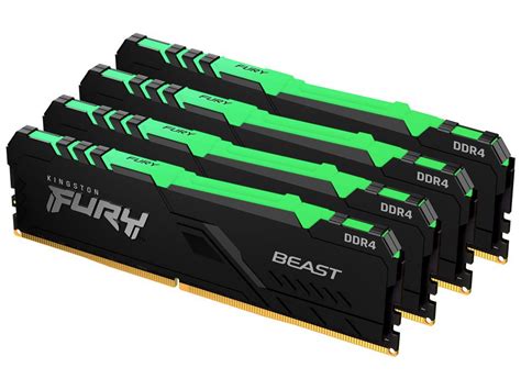 Kingston 32gb Fury Beast Rgb Ddr4 3200mhz Non Ecc Cl16 Kit Of 4