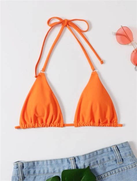 Halter Triangle Bikini Top On Carousell