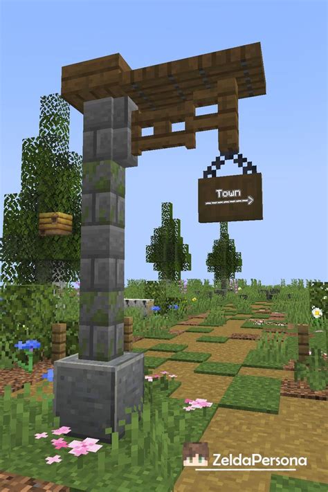 Minecraft Signpost Design In 2024 Minecraft Garden Minecraft