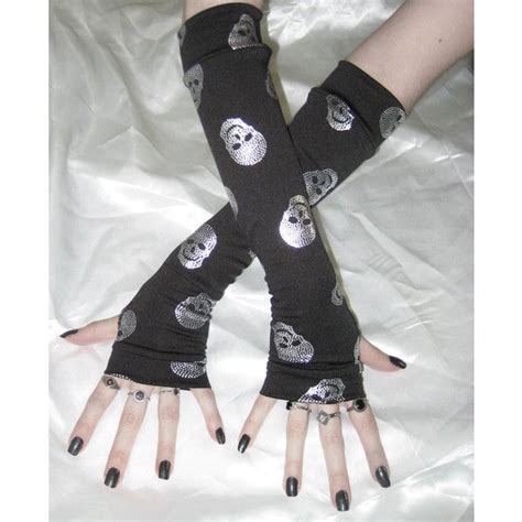 Black Skulls Arm Warmers Armwarmers Gothic Vertex Arm Warmer