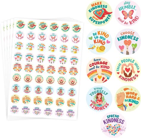 1080 Kindness Stickers for Kids Bulk - 20 Sheets of Be Kind Stickers for Kids, Positive Stickers ...