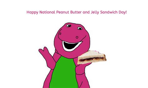 Barney With A Peanut Butter And Jelly Sandwich By Katelynbrown On