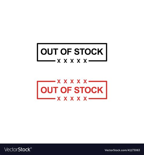 Out Of Stock Stamp Label Design Royalty Free Vector Image