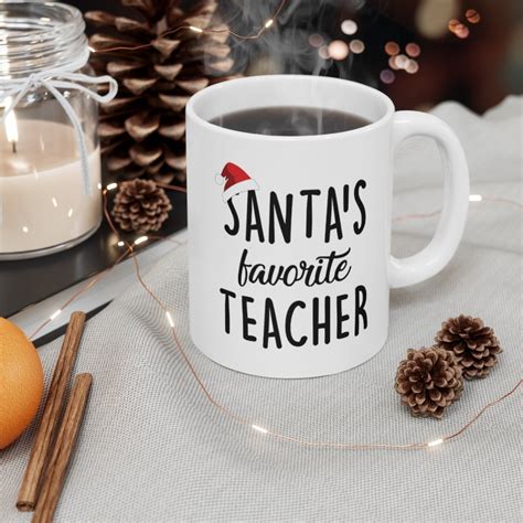 Santas Favorite Teacher Mug Christmas T For Teachers Etsy