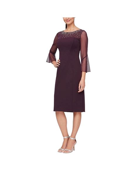 Alex Evenings Embellished Illusion Sheath Dress Sale