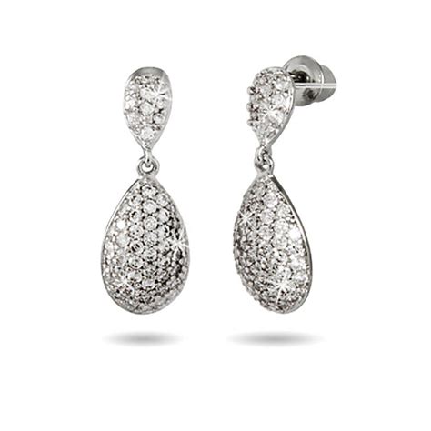 Sparkling Pave Cz Teardrop Earrings Eves Addiction®