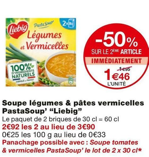 Promo Liebig Soupe L Gumes P Tes Vermicelles Pastasoup Chez Monoprix