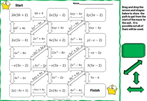 Freebie Multiplying Monomials And Binomials Digital Maze Worksheets