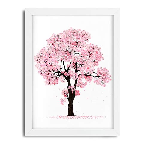 Quadro Rvore De Cerejeira Sakura Tree Flores X