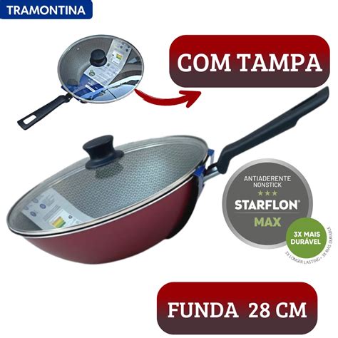 Frigideira Funda Antiaderente Cm Wok Tramontina Faz A Boa