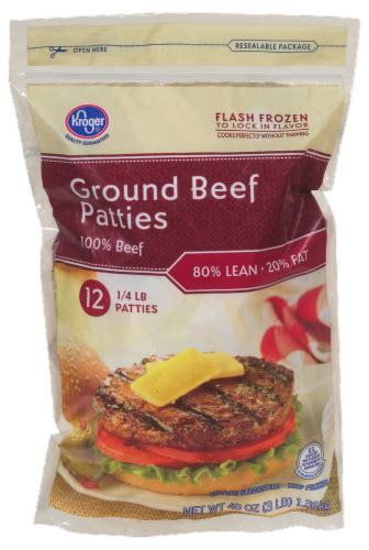 Kroger® Ground Beef Patties 12 Ct 3 Lb Fred Meyer