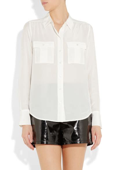 J Crew Blythe Silk Blouse Net A Porter Com