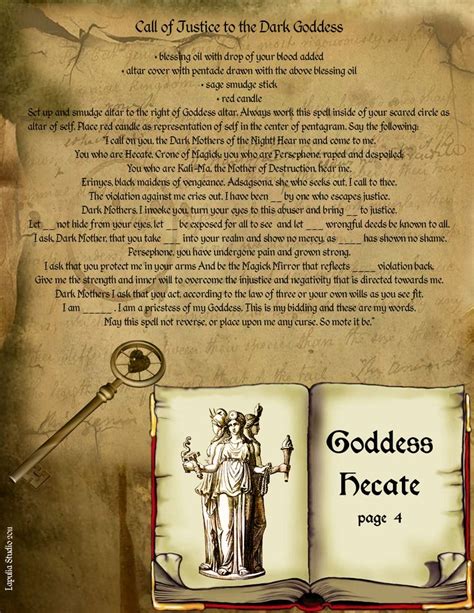 Goddess Hecate Page 4 Spell Pages For Your Grimoire Or Book Of