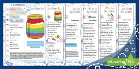 Rainy Day Play Rainbow Science Experiments (Teacher-Made)