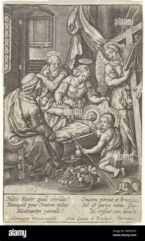 Christkind dort à de Wieg Hieronymus Wierix 1563 avant 1619