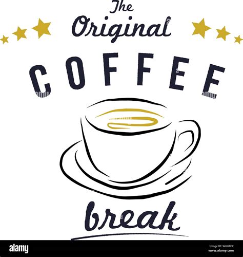 Retro Coffee Break Crafted Illustration With Handwritten Script And