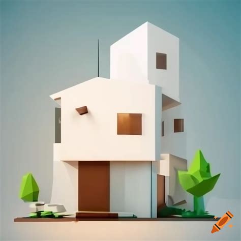 Minimalist Low Poly House In A Modern Neighborhood On Craiyon