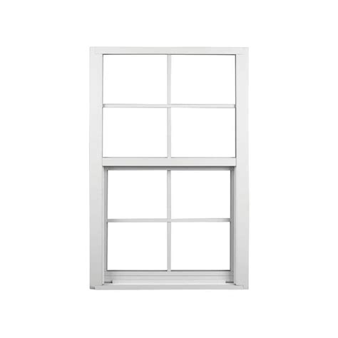 Ply Gem 52 375 In X 49 875 In 400 Series White Aluminum Single Hung Window With Grilles And Le