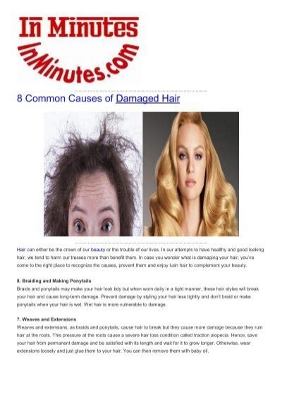 8 Common Causes of Damaged Hair