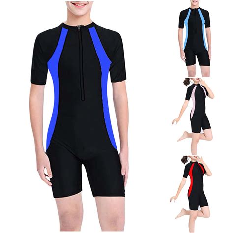 Bovxnpu Girls One Piece Swimsuit Boys Solid Quick Dry Breathable Short
