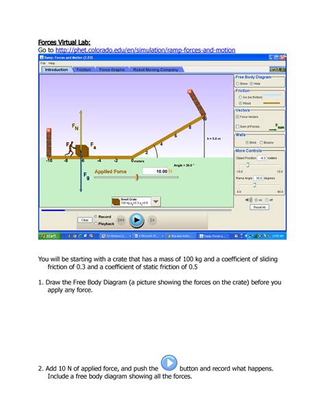 Forces Virtual Lab Phet Ramp Forces And Motion Copy Forces Virtual