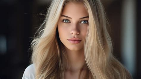 Premium AI Image | Portrait of a beautiful young blonde girl with long ...