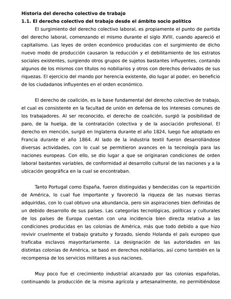 Sabado Historia Del Derecho Colectivo Y Organizacion