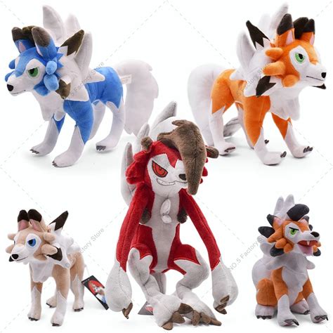 Pokemon Plush Sun Moon Alola Solgaleo Lunala Lycanroc Dusk Lycanroc