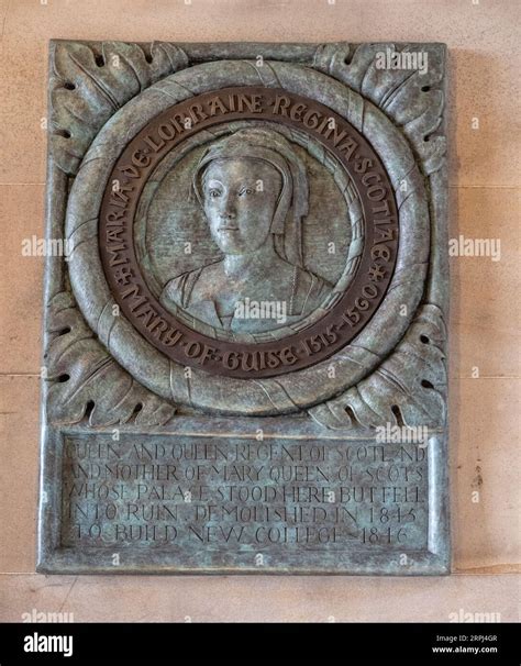 Plaque On The Walls In The New College Quadrangle Showing Where Mary