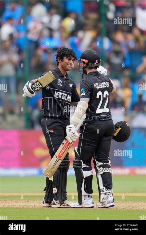 New Zealand S Rachin Ravindra Celebrates His Century With New Zealand S