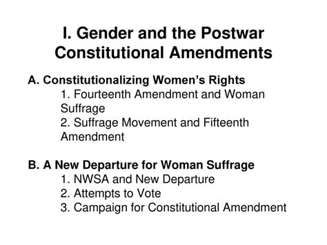 I Gender And The Postwar Constitutional Amendments Ppt Download