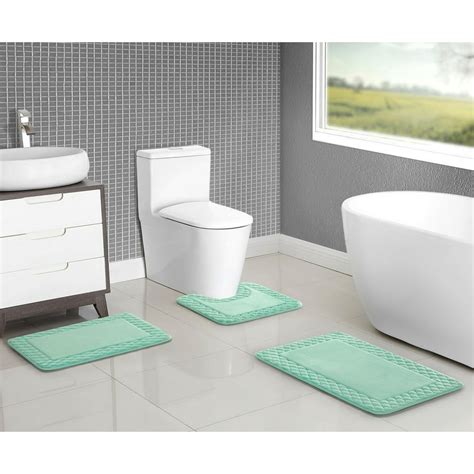 Mainstays 3-Piece Memory Foam Bathroom Rug Set, Aqua - Walmart.com ...