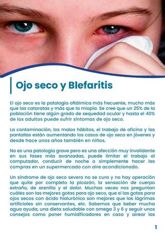 Ojo Seco Y Blefaritis By Drsebastianlopez Issuu