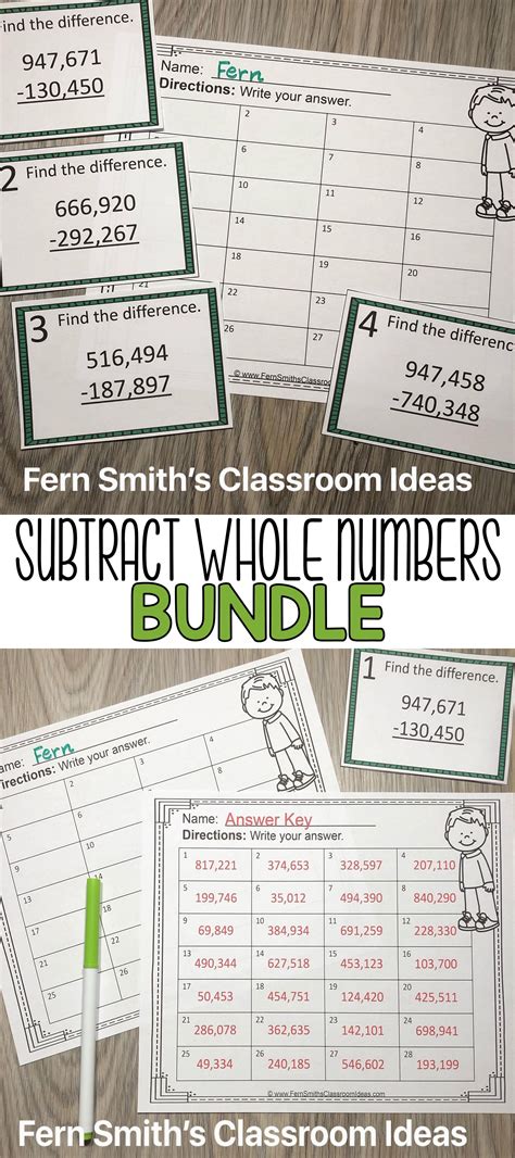 Subtract Whole Numbers Bundle