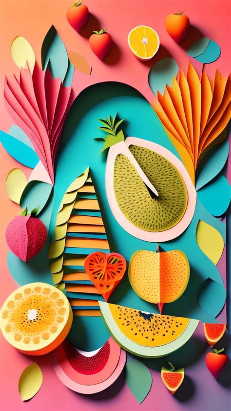 Paper Cutout Art Paper Art Craft Plant Wallpaper Colorful Wallpaper