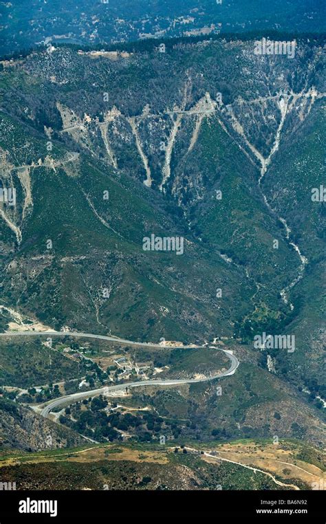 Aerial View Above Landslide Rockslide Areas Southern California San