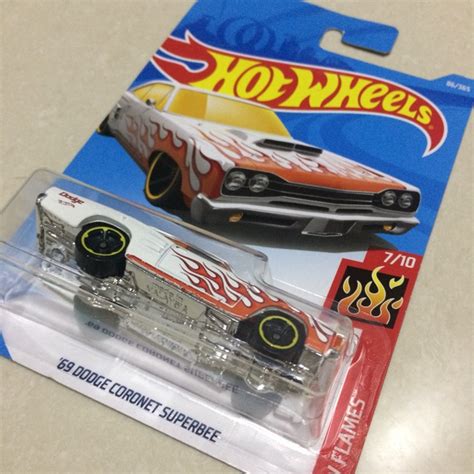 Hot Wheels 69 Dodge Coronet Superbee HW Flames Series White Variant NEW 2018 Shopee Malaysia