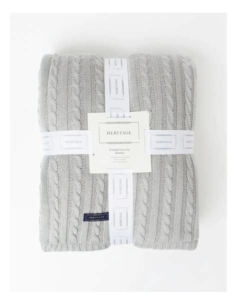 Heritage Knitted Faux Fur Blanket In Grey | MYER