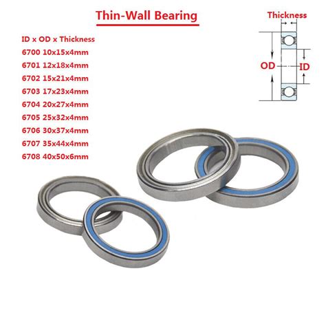 Thin Wall Deep Groove Ball Bearing 6700 6701 6702 6703 6704 6705 6706