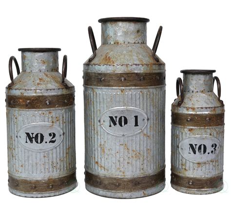 Galvanized Metal Rustic Milk Can Vintiquewise