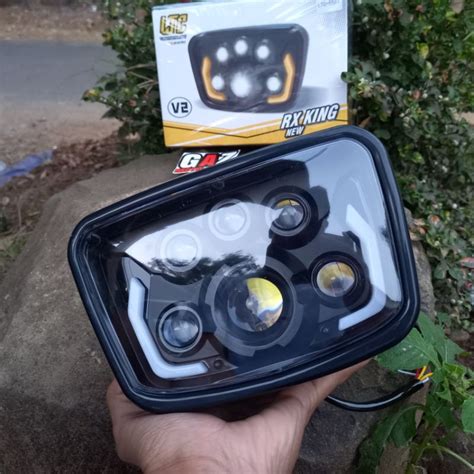 Jual Headlamp RX King Daymaker LED LTC V2 Kotak Lampu Depan Reflektor