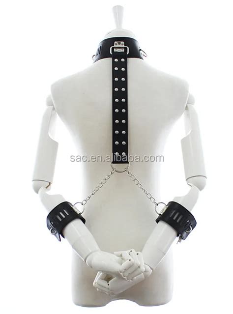 Adult Product Male Leather Bdsm Bondage Slave Collar Neck Wrist Sex Toy