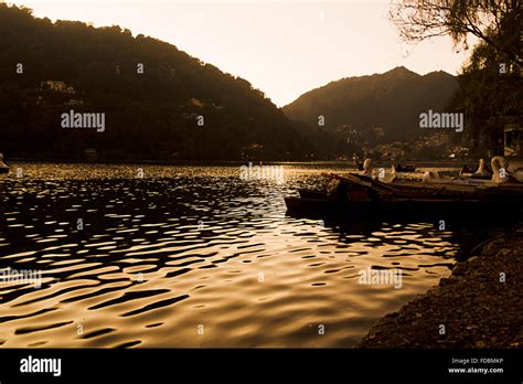 Hill Station Mountain River Boat Nobody Stock Photo Alamy