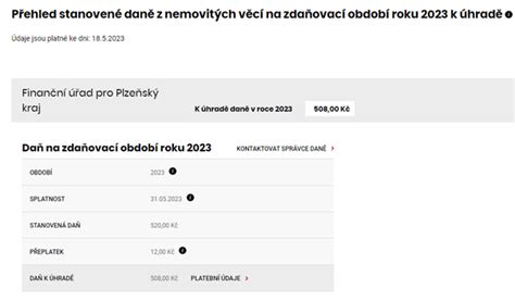 Kde najdu údaje pro placení daně z nemovitých věcí v Daňové informační