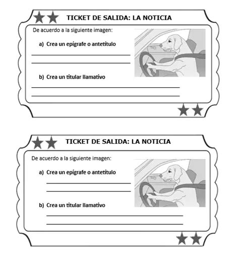 Ticket De Salida La Noticia Profe Social