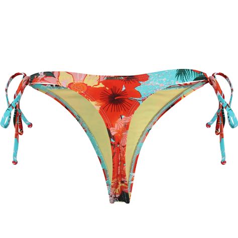 Relleciga Women S Tie Side Thong Bikini Bottom Walmart