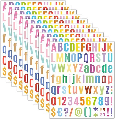 Vinyl Letters Stickers 10 Sheets Self Adhesive Vinyl Letters Numbers