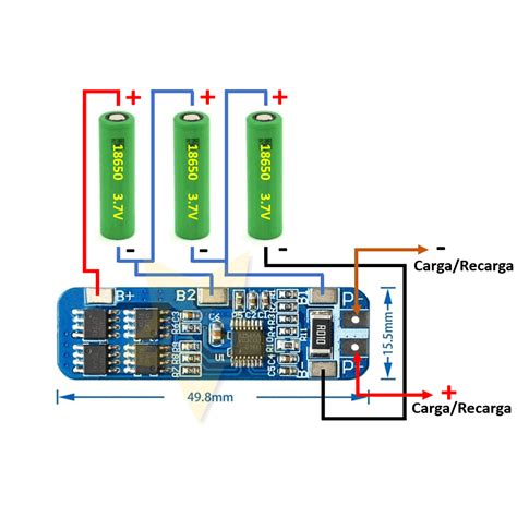 Placa De Prote O De Bateria Bms S A Li Ion V