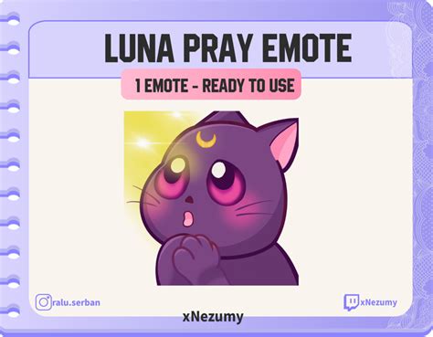 Twitch Emote PRAY Cat Luna Sailor Moon Anime Cute Chibi Emote