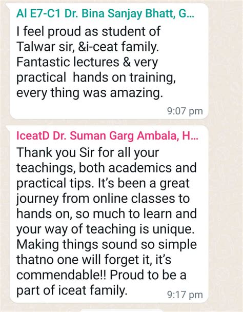 Testimonial Images International IVF Training Centre In India